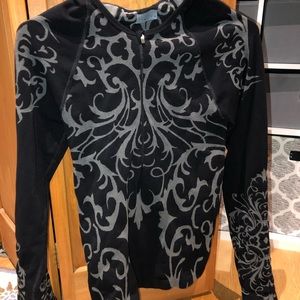 Athleta black graphic half zip hoodie